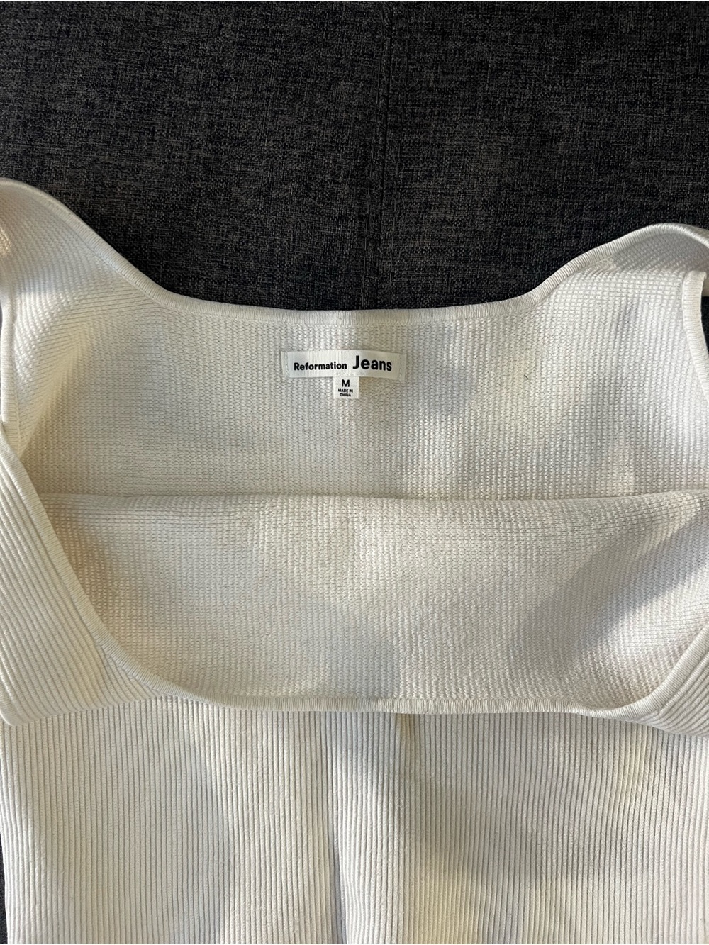 Reformation White Ribbed Tank Top - Picture 3 of 8
